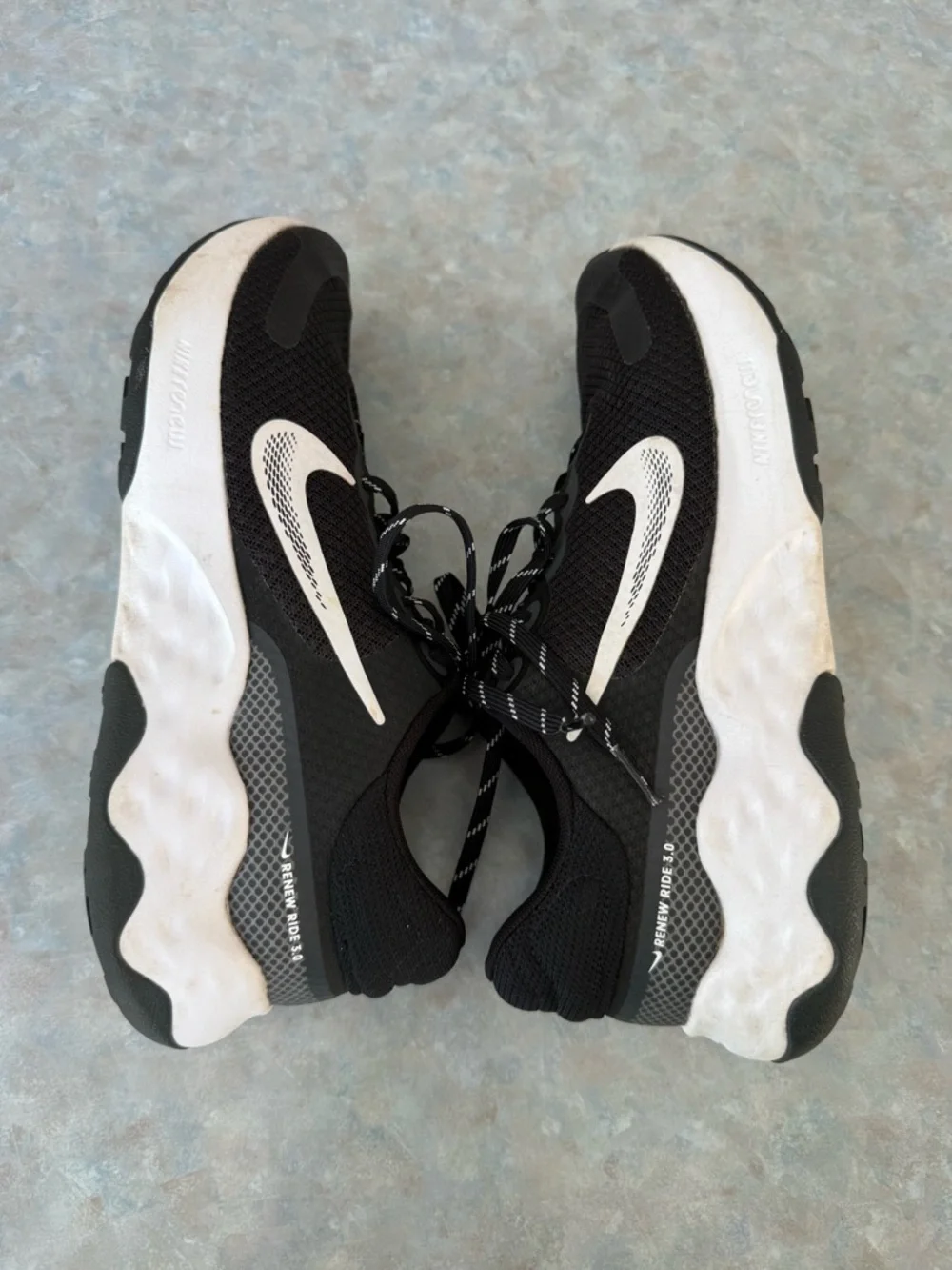 Nike RENEW Ride 3.0 Men's Black Lace Up Athletic Running Sneakers